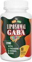GABA liposomique avec suppléments L-Theanine 1200mg - Complexe GABA à haute absorption avec Ashwagandha, Camomile, Tart Cherry Herbal Suppléments pour hommes et femmes, 60 Softgels