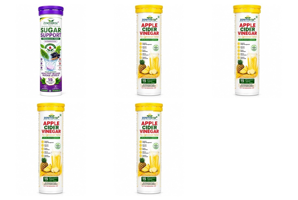 Zenithrise Plus Combo Sugar Support 1 + ACV Pineapple 4 (5 pcs)