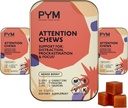 PYM Attention Chews Support for Procrastination, Focus & Productivity, 60 Count, 518mg L-Carnitine, 54mg Tyrosine, 11mg L-Taurine - Sans caféine, supplément d'humeur tout naturel fabriqué aux États-Unis