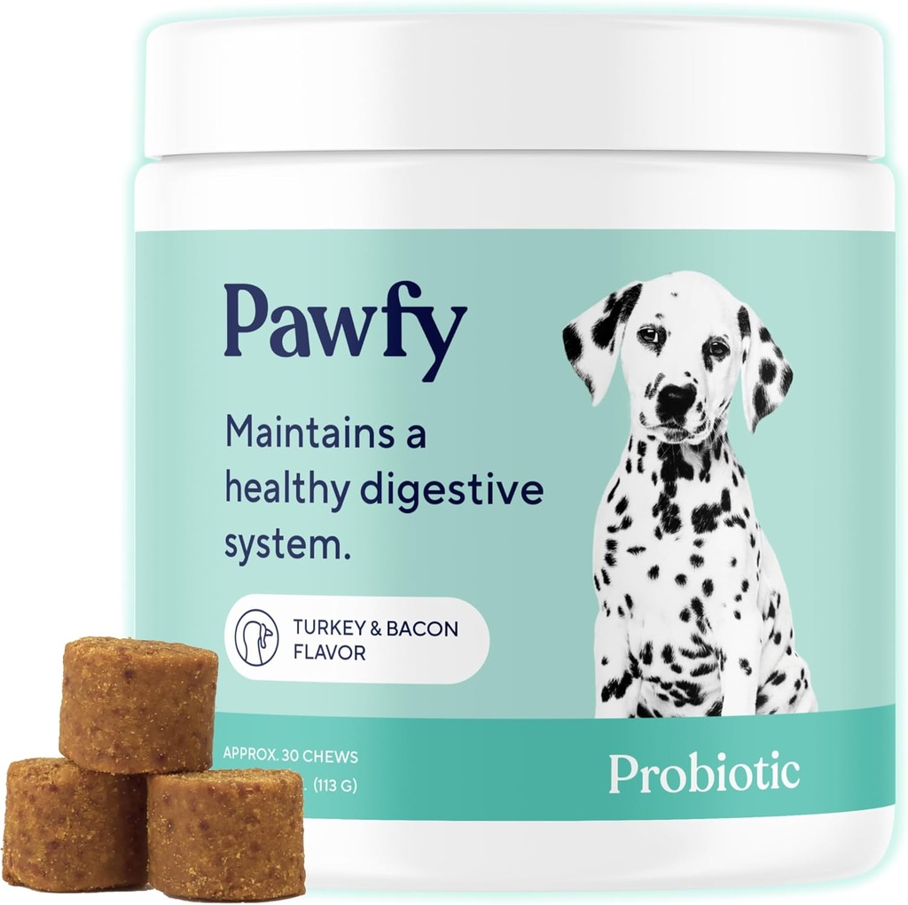 Probiotiques pour chiens Pawfy Soutient la santé digestive, Diarrhée pour les petits et grands chiens Améliore la santé Gut.