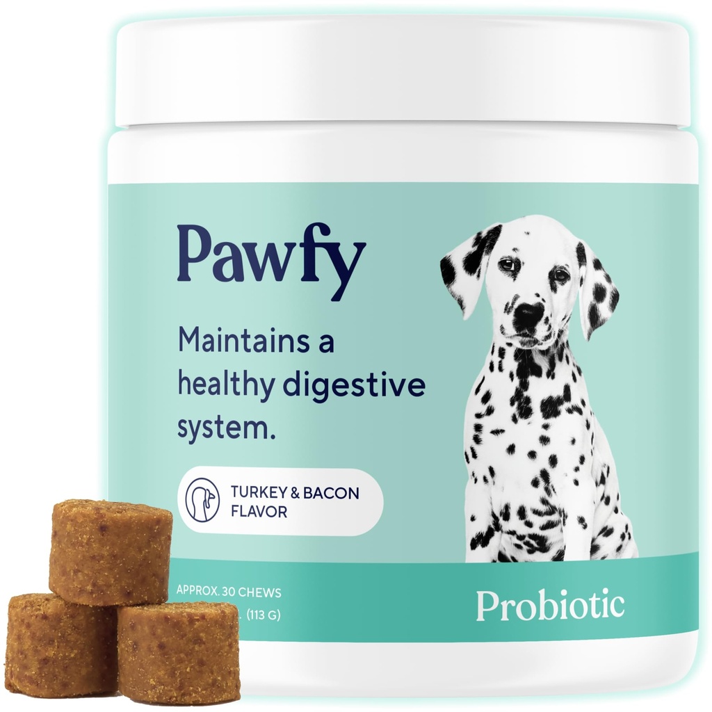 Probiotiques pour chiens Pawfy Soutient la santé digestive, Diarrhée pour les petits et grands chiens Améliore la santé Gut.
