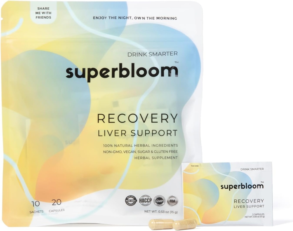 superbeloom Recovery Foie Support de la détox du foie avec DHM, Curcuma, Thistle de lait