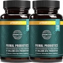 Primal Harvest Probiotiques pour les femmes et les hommes Plateau-Stable avec Prébiotiques Supplément quotidien pour les adultes 60 Capsules (2 Pack)