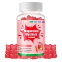 Glycinat de magnésium Gommies 1000mg - Supplément de potassium de magnésium sans sucre avec vitamine D, B6, CoQ10 pour l'humeur calme et le soutien du sommeil - 60 Gommies de fraise