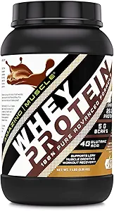 Amazing Muscle 100% Whey Protein Powder *Advanced Formula with Whey Protein Isolate as a Primary Ingredient Along with Ultra Filtered Whey Protein Concentrate (Chocolate, 2 lb)