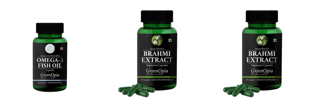 Fish, Brahmi, Brahmi Combo | Convenient Nutrition & Wellness Routine | Multi-Product Pack