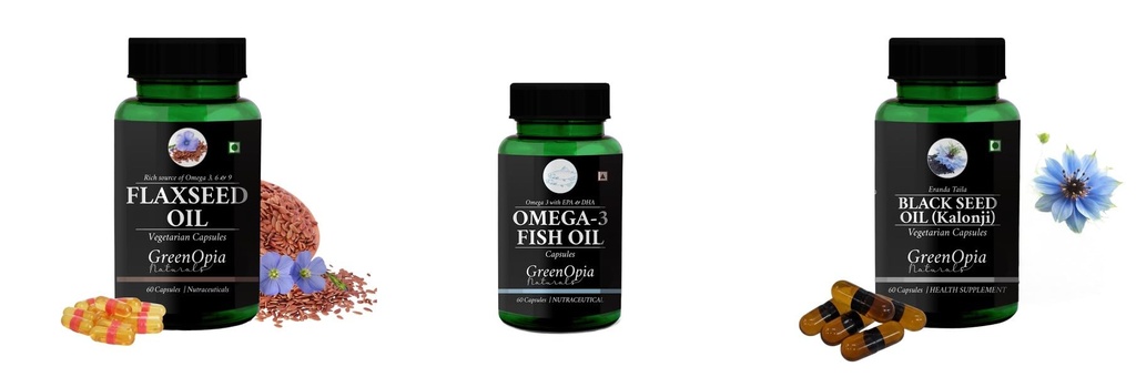Flax-seed, Fish, Black-seed Combo | Convenient Nutrition & Wellness Routine | Multi-Product Pack