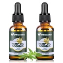 (2Pack Huile de chanvre - Omega 3-6-9 Acides gras d'huile Supplément nutritionnel pour le soutien du système immunitaire, Focus, Calme, Relaxation et Amélioration de l'humeur - Organique, Vegan, Non-OGM