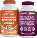 Ceylan Cinnamon (1pk) et supplément à l'oxyde nitrique (1pk) - Vitamines potentielles pour le cœur, le métabolisme, l'équilibre, la circulation, le lipide et le soutien immunitaire - non-OGM, végétalien, sans gluten
