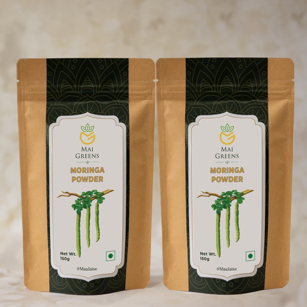 Maigreens Moringa Powder -300g |150 gm Pack of 2 | Drumstick Leaf Powder | Natural Multi-vitamin | Anti-Oxidant | Good for Hair & Skin | Protein Rich