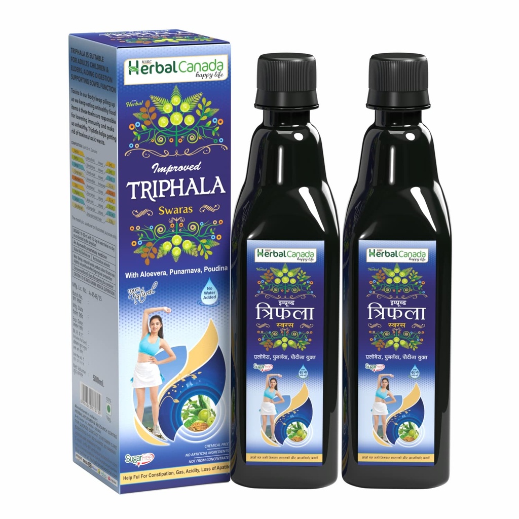 Herbal Canada Triphala Ras | Pack of 2 | Good for liver health | Helpful indigestion, gas, acidity | 100% Natural 500ML