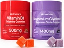 KINDNATURE Power Duo: Magnésium et vitamine B1 Gommies Bundle – Amélioration de l'énergie et du soutien nerveux, délicieux et à croquer