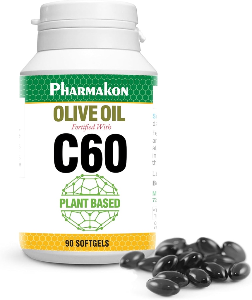 C60 Capsules d'huile d'olive enrichies, à base végétale. (90 Nombre)