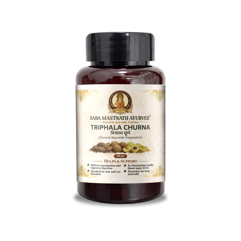 Triphala Churna 100g | Triphala Powder with Haritaki, Bibhitaki & Amalaki | Ayurvedic Digestive Support, Bowel Regularity, Gut Cleanse & Detox