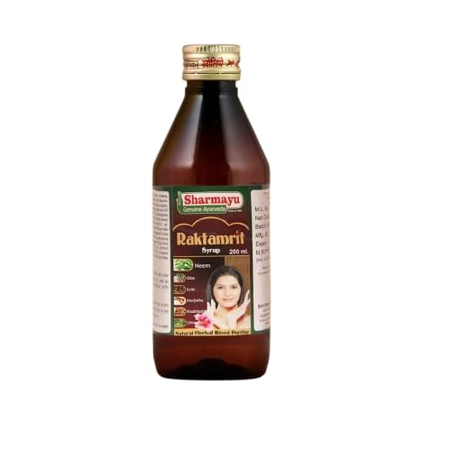 Raktamrit Syrup 200ml | Ayurvedic Blood Purifier for Glowing Skin | Neem, Giloy, Manjistha, Kutki | Natural Herbal Tonic