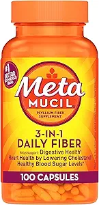 Métamucil Fiber Therapy for Regularity Fiber Supplement Capsules, bouteilles de 100 bouteilles (paquet de 2)