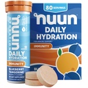 Nuun Immunity Electrolyte Comprimés avec vitamine D, C, E, & A, Ginger, Elderberry, Magnésium et 4 autres électrolytes essentiels, Vegan, Blueberry Tangerine, 8 Pack (80 portions Total)