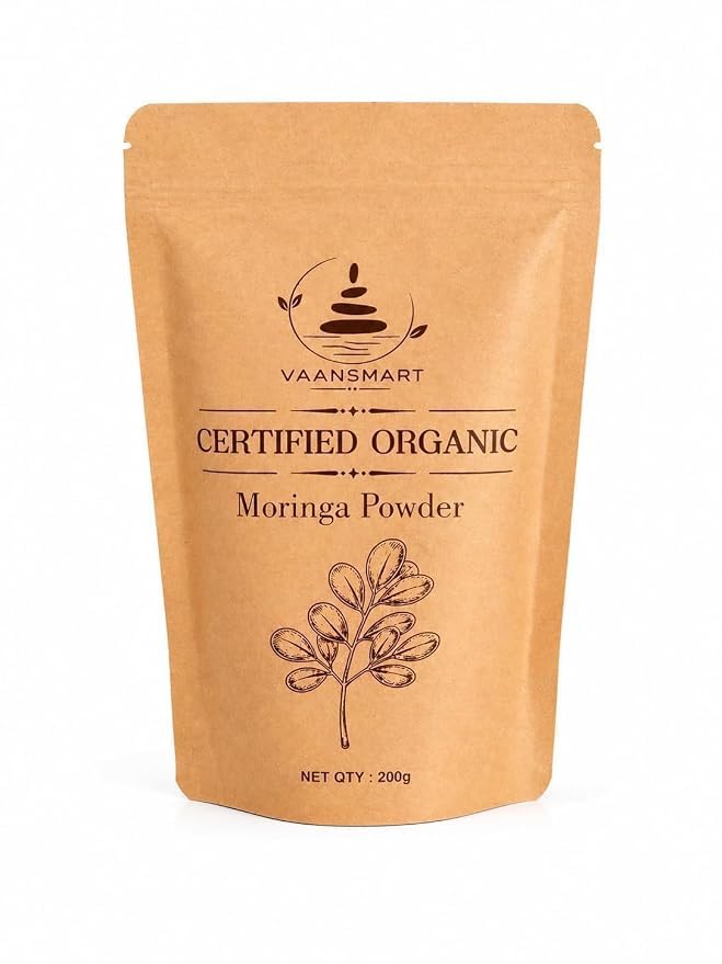 Organic Moringa Powder 200g | Certified Organic Drumstick Leaf Powder | Vegan, Non-GMO, Gluten Free Superfood