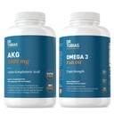 Dr Tobias AKG Supplément et Omega 3 Huile de poisson, soutenir l'énergie cellulaire et la santé globale avec AKG et Omega 3 EPA et DHA, non-OGM