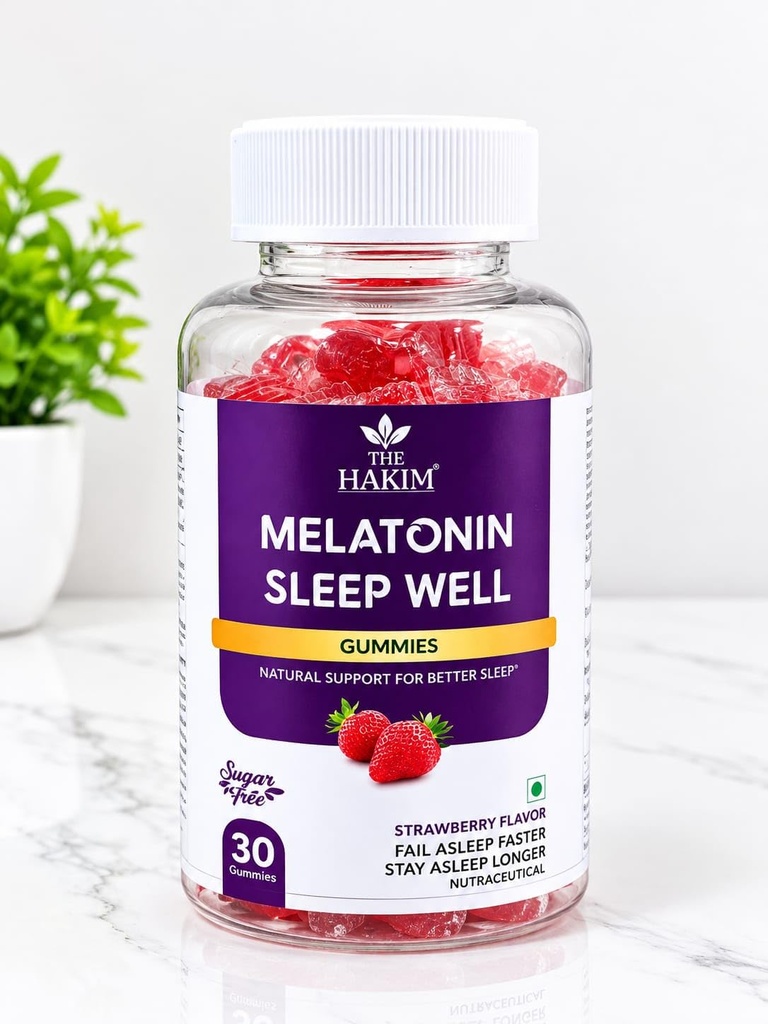 Melatonin Sleep Well Gummies, Strawberry Flavor, 30 Count | Sleep Support Gummies for Kids | Convenient Nighttime Supplement