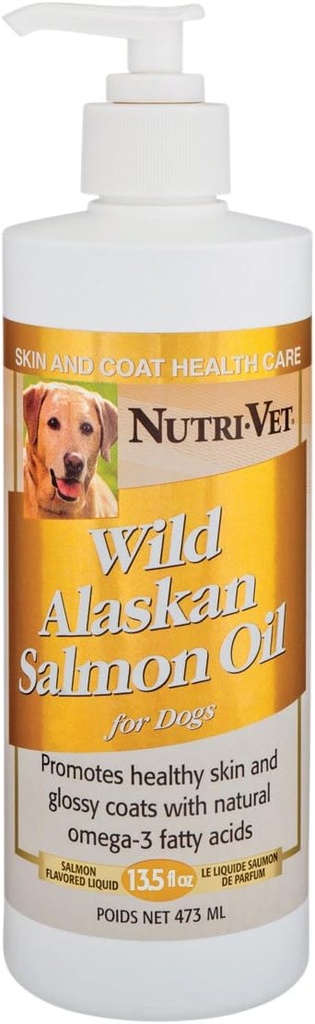 Nutri-Vet Huile de saumon sauvage d'Alaska pour chiens, 13,5-Ounce
