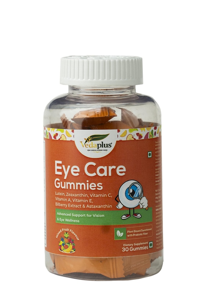 Eye Care Gummies for Kids & Adults | Lutein, Zeaxanthin, Bilberry & Astaxanthin with Vitamins A, C & E | Supports Eye Health, Vision & Daily Eye Nutrition | Mixed Fruit Flavour | 30 Count