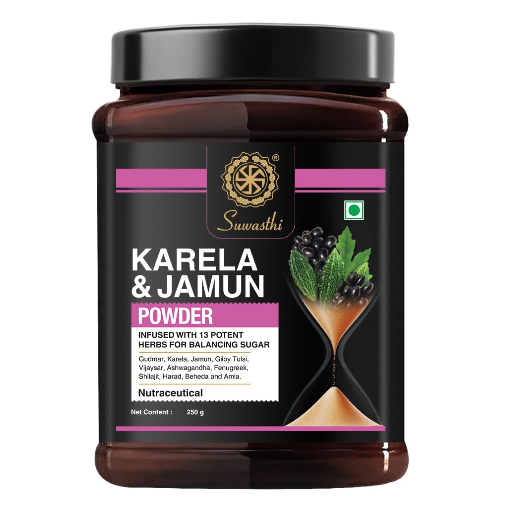 Suwasthi karela jamun powder with 13 potent herbs helps regulate sugar management - 250 gm