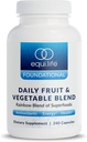 Équilife Mélange quotidien de fruits et légumes, Capsules de supplément antioxydants Superfood, Sens nutritif avec vitamine C, fibre et 9 acides aminés essentiels, soutient l'énergie, Vegan 240 capsules