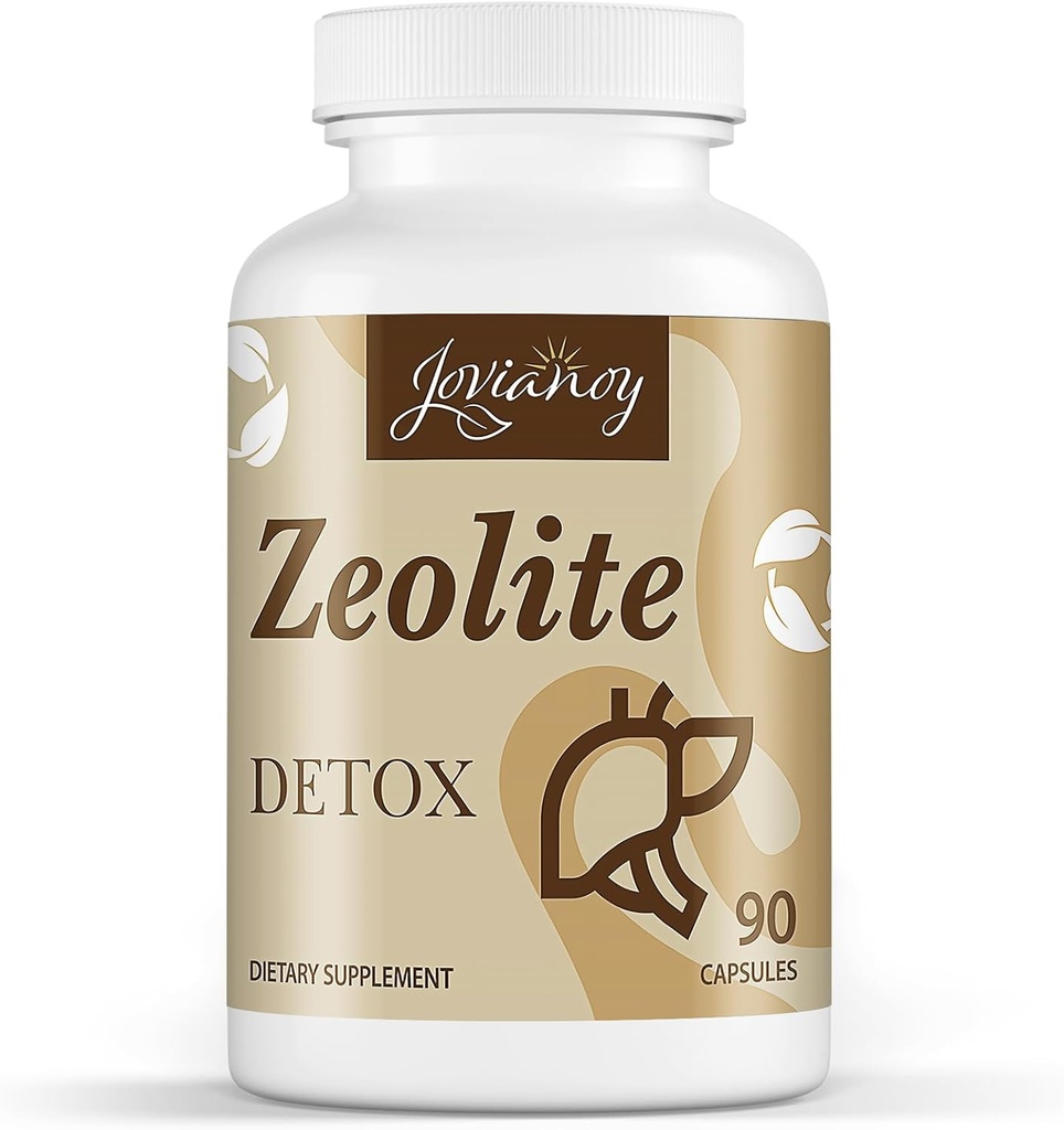 Gélules de désintoxication zéolite, Charbon actif biologique, Argile de bentonite, 1-2 μm Clinoptilolite, Absorption maximale, Nettoyant du foie de Gut Corps complet pour les femmes Hommes, 90 Capsules