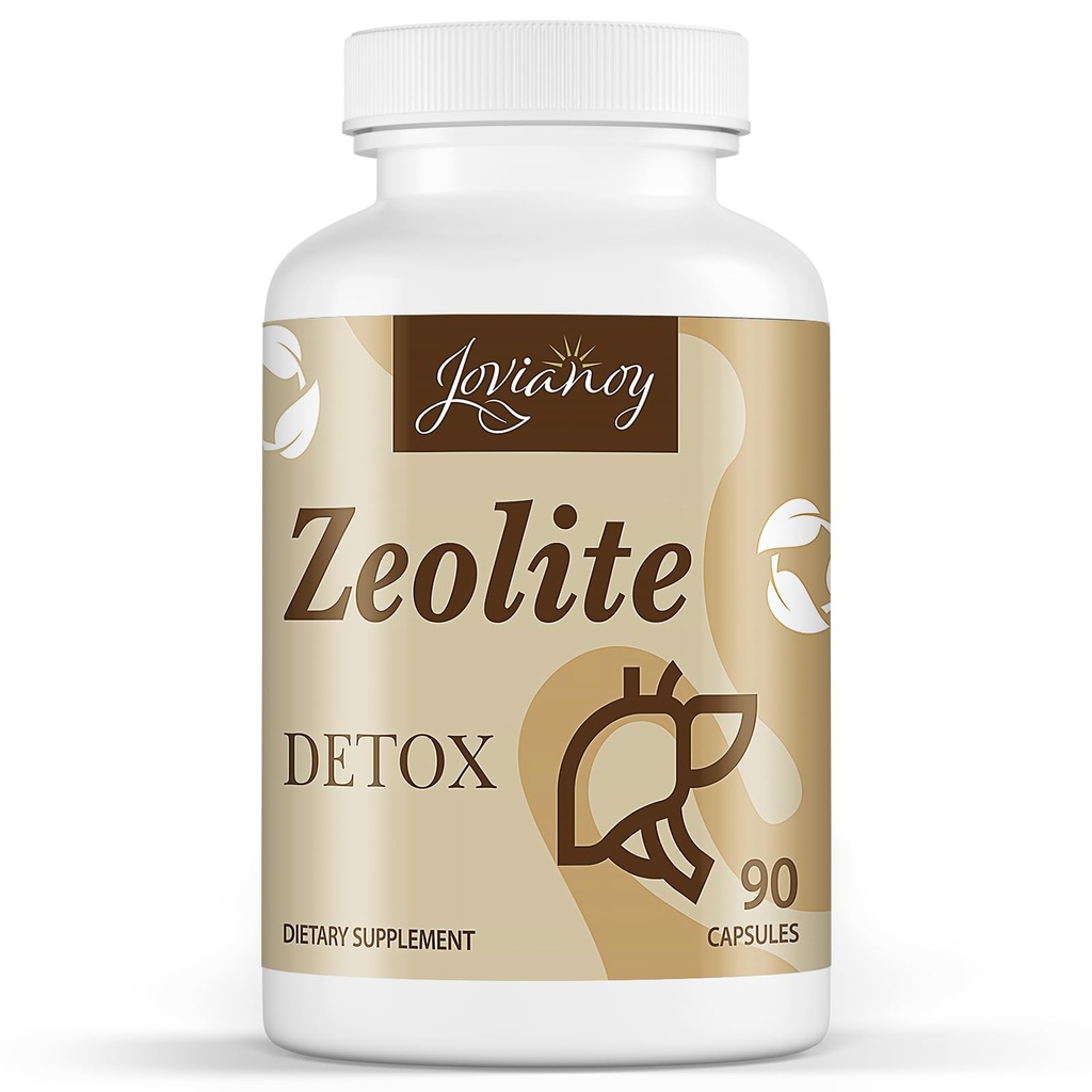 Gélules de désintoxication zéolite, Charbon actif biologique, Argile de bentonite, 1-2 μm Clinoptilolite, Absorption maximale, Nettoyant du foie de Gut Corps complet pour les femmes Hommes, 90 Capsules