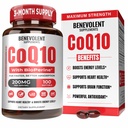 Benevolent Pure CoQ10 200mg Softgels avec BioPerine® pour l'absorption maximale, supplément de Coenzyme Ubiquinone Q10 pour la santé cardiaque, la production d'énergie, le vieillissement en santé et le soutien antioxydant, 100 Softgels