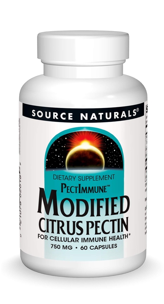 Source Naturals PectImmune, agrumes modifiés Pectine, pour la santé immunitaire cellulaire*, 750mg - 60 Capsules