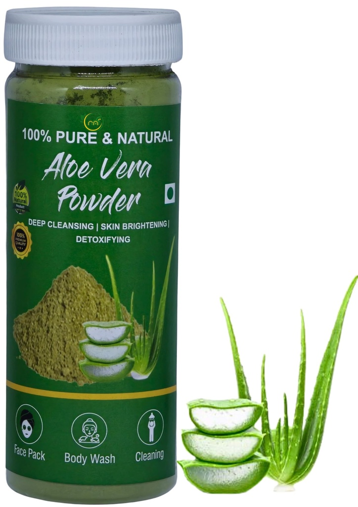 MAF Organic Aloe Vera Powder 150 Gram For Hair, Face, And Skin , 100% Pure And Natural .Free From Chemicals And Preservatives