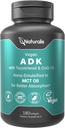 Naturalis Vitamine végétalienne ADK avec 50 mg de tocotriénol et CoQ-10-Émulsifié dans EVOO pour une meilleure absorption.
