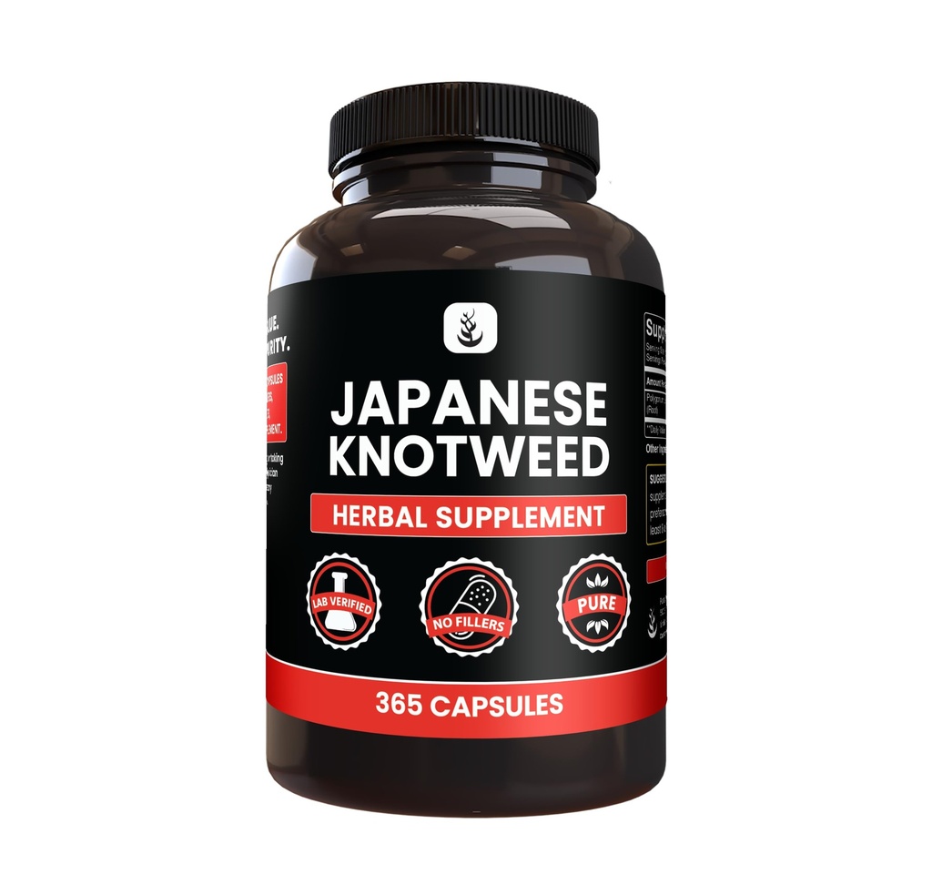 INGRÉDIENTS ORIGINAL DE PURE Knotweed japonais, (365 Capsules) Pas de Magnésium ou de Rice Fillers, Toujours Pure, Verified Lab