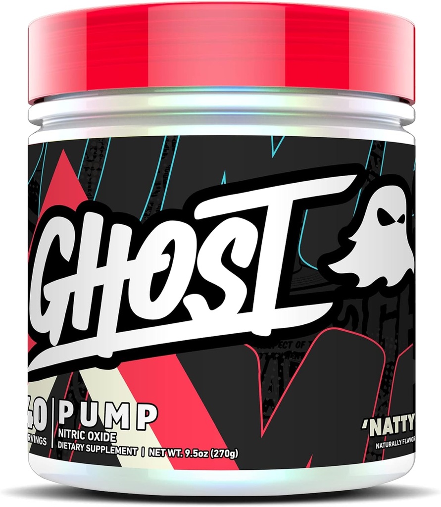 GHOST pompe poudre d'oxyde nitrique, Natty - 40 portions - Sucre et suppléments de pré-entraînement sans stimulant - L-Citrulline, nitrate d'arginine et L-glutathion - Soy et sans gluten, végétalien