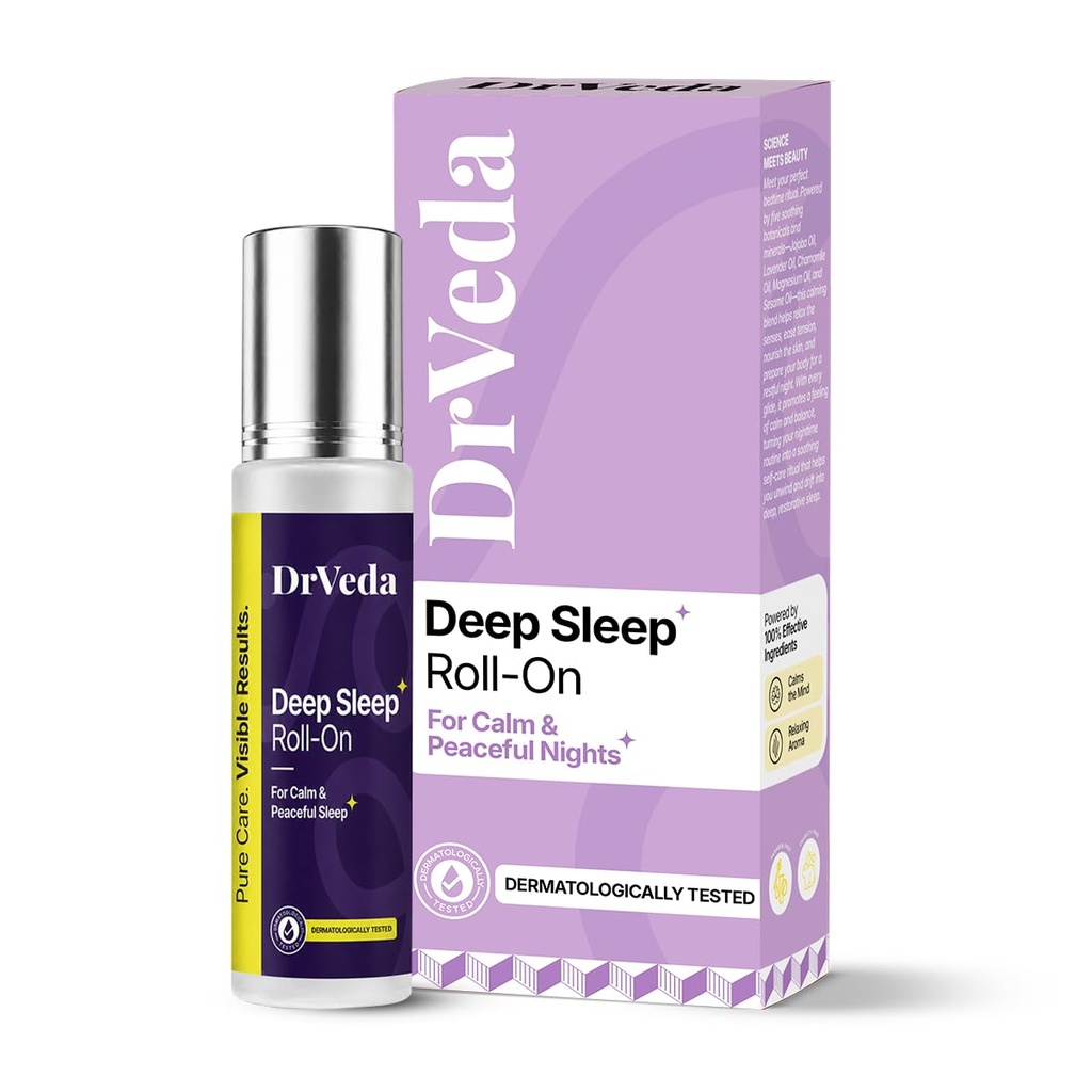 Deep Sleep Roll-On – Calming Aroma for Restful Nights & Relaxation | Sleeping Aid Helps improve Sleep 100% Natural Essential Oils, 10 ml (Pack of 1)