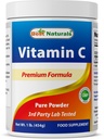 Meilleurs naturels 100% Vitamine pure C poudre 1 lb (454 grammes) poudre (aussi appelé acide ascorbique)