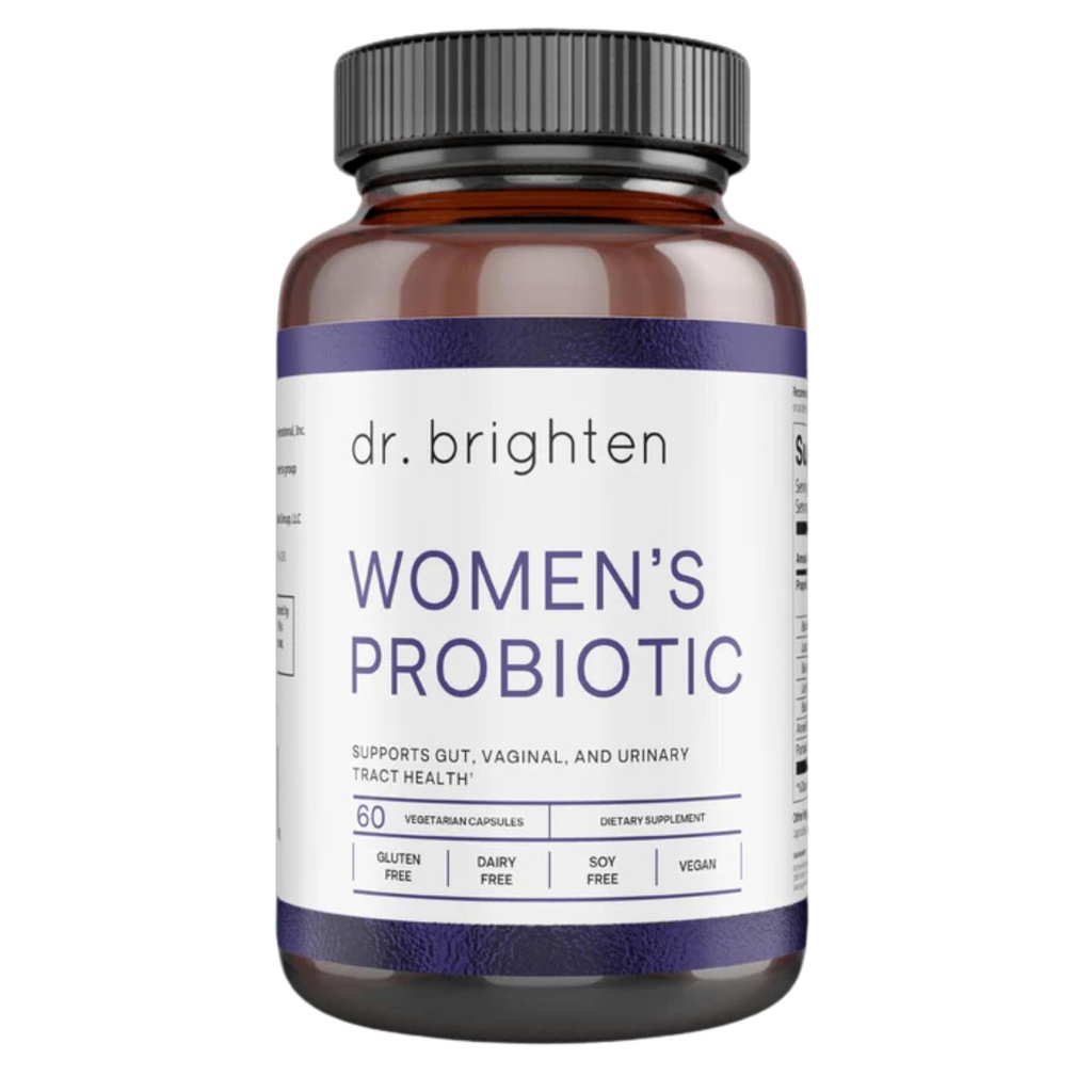 Dr. Brighten Femmes Probiotique - Probiotiques, Prébiotiques avec antioxydants et fibre solaire pour hormones saines, microbiome féminin équilibré, ovaires et santé immunitaire - 60 capsules