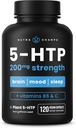 NutraChamps 5-HTP 200mg, 120 Capsules Vegan, Pure 5HTP 100mg Plus Co-Facteurs Vitamine B6 & Vitamine C