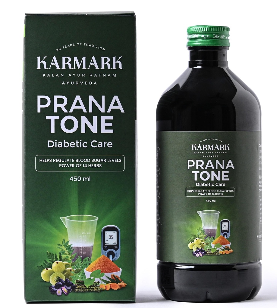 Karmark Prana Tone 450 ml | Diabetic care | Ayurveda | Jamun | Amla | Karela | Guduchi | Turmeric | Blood sugar control