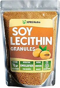 XPRS Nutra Soy Lecithine Granules Non GMO - Lecitina de SOYA - 100% Pure Soy Granules de Léthicine - Premium SOYA Granules de Léthicine - Émulsifiant gras de qualité alimentaire adapté au four (16 once)