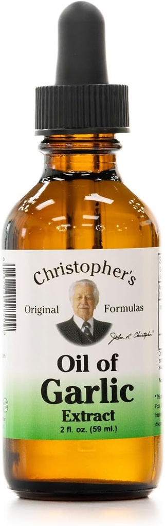 Formules originales de Christopher Huile d'extrait d'ail 2 onces - Paquet de 1 - Supplément à base de plantes premium - Huile d'ail liquide à pression froide et pure