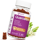 Gummies Quercetin, Quercetin avec Zinc Vitamine C, Bromelain, Elderberry et Vitamine D, Immune Support Adultes Enfants, Femmes Hommes, 60 Gummies Chewable