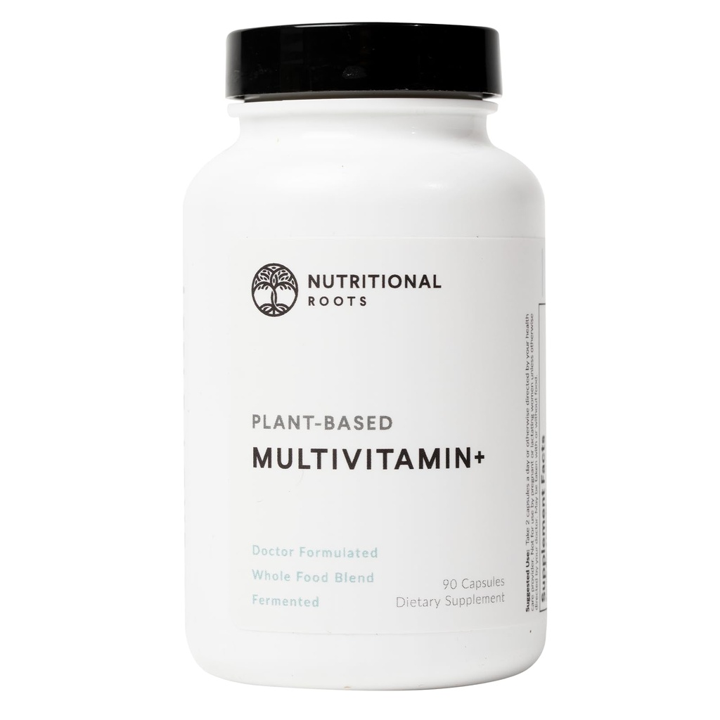 Racines nutritives Multivitamine+, Végétaux primés (Vegan), Légumes et herbes biologiques, Vitamines fermentées, Probiotiques, Choix du médecin, 45 portions