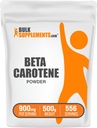 BulkSupplements.com Poudre de bêta-carotène - supplément de bêta-carotène, supplément de vitamine A pour le soutien immunitaire et de la vision - sans gluten, 900mg par portion, 500g (1,1 lb) (paquet de 1)