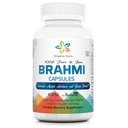 Capsules Aura Brahmi Organiques -120 Compte. Renforce et renforce naturellement l'immunité et la mémoire. Super-alimentation verte entière. Non OGM - Sans gluten.