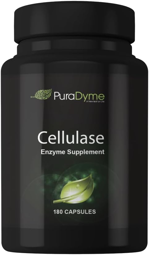 PuraDyme - Cellulase Enzyme Supplement, Supports Digestive Health, 180 Capsules