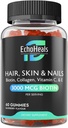 Cheveux, peau et ongles Gommies de biotine Collagène Vitamine C & E Supplément de 3000mcg Biotine de framboise Aromatisée de 60 gommies