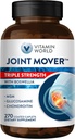 Vitamine World Triple Strength Joint Mover, Glucosamine Chondroitin avec supplément de soutien de joint MSM, Collagen & Boswellia Serrata Extrait, soutien de joint Strength, confort et flexibilité, 270 Caplets